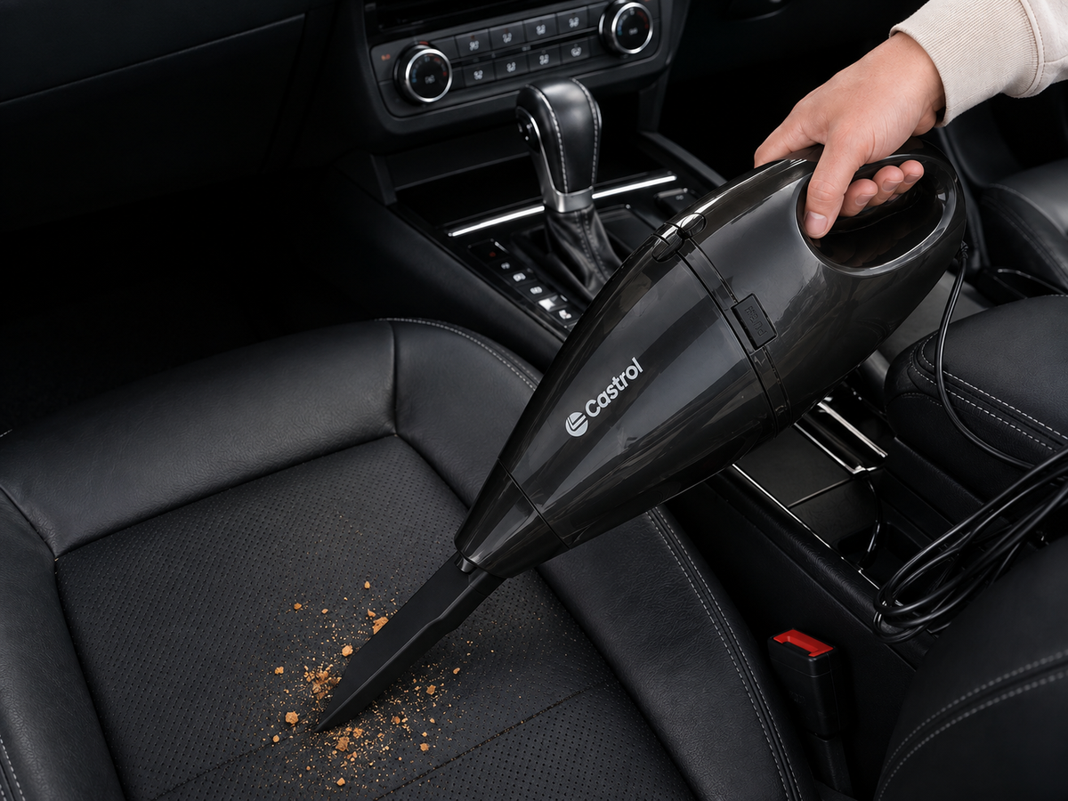Castrol 12V Portable Car Vacuum Cleaner – 60W with 9FT Power Cord