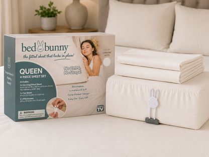 Bed Bunny Queen 4-Piece Sheet Set – Cottontail White