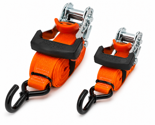 Bulldog Hardware Ratchet Tie Down Straps – 2 Pack, 1-1/16" x 10'