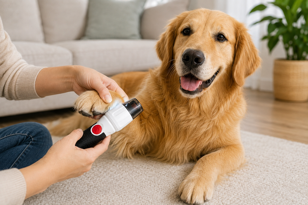 Pretty Paws Electric Pet Nail Trimmer – 3-Speed Grinder with LED Light