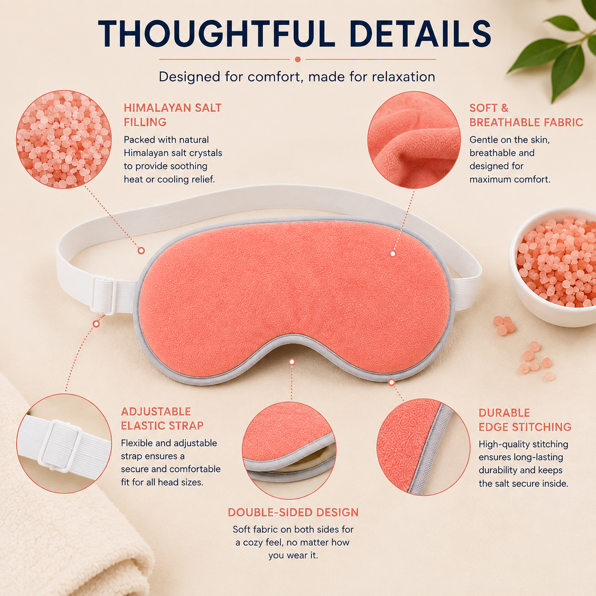 Himalayan Salt Eye Mask – Reusable Hot & Cold Therapy Mask