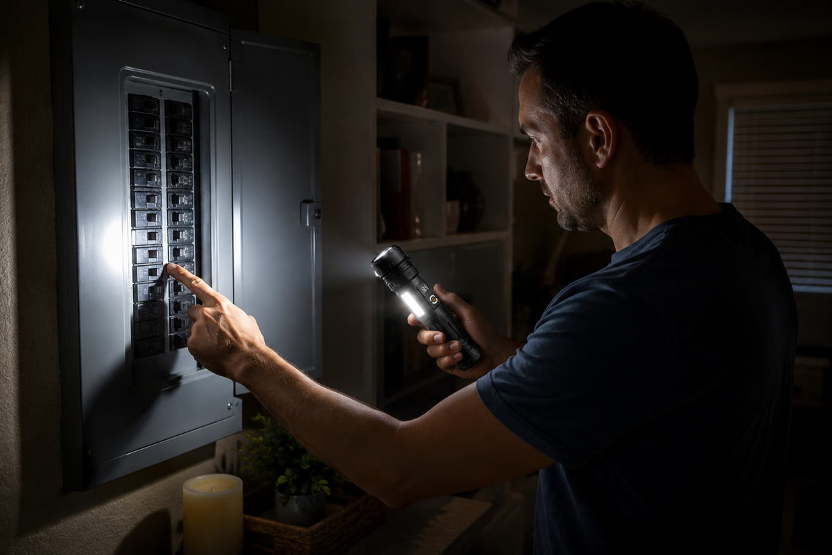 Farpoint Rechargeable Dual Beam Flashlight – 500 Lumens with Digital Display