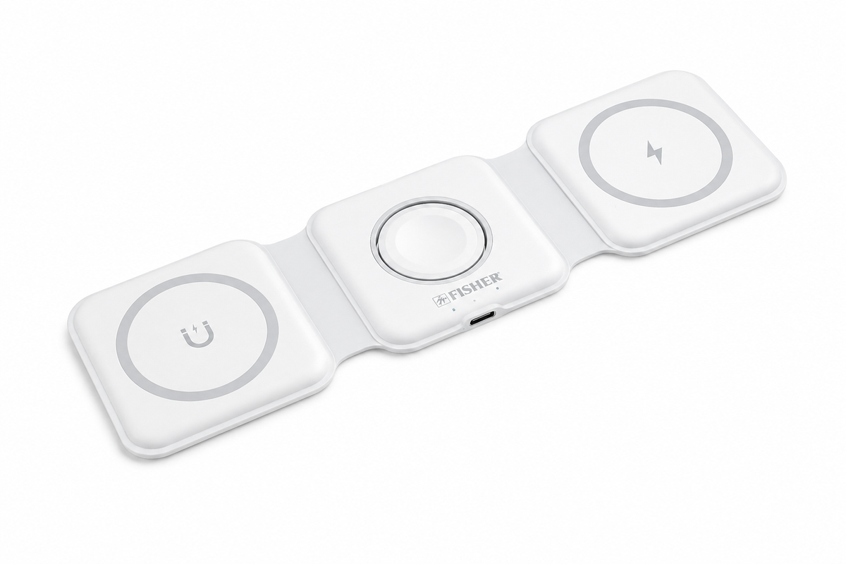 Fisher 3-in-1 Foldable Wireless Charging Pad – 15W Fast Charge