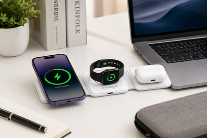 Fisher 3-in-1 Foldable Wireless Charging Pad – 15W Fast Charge