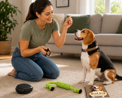 Good Dog Training Book & Kit – Clicker, Treat Pouch & Chewing Rope