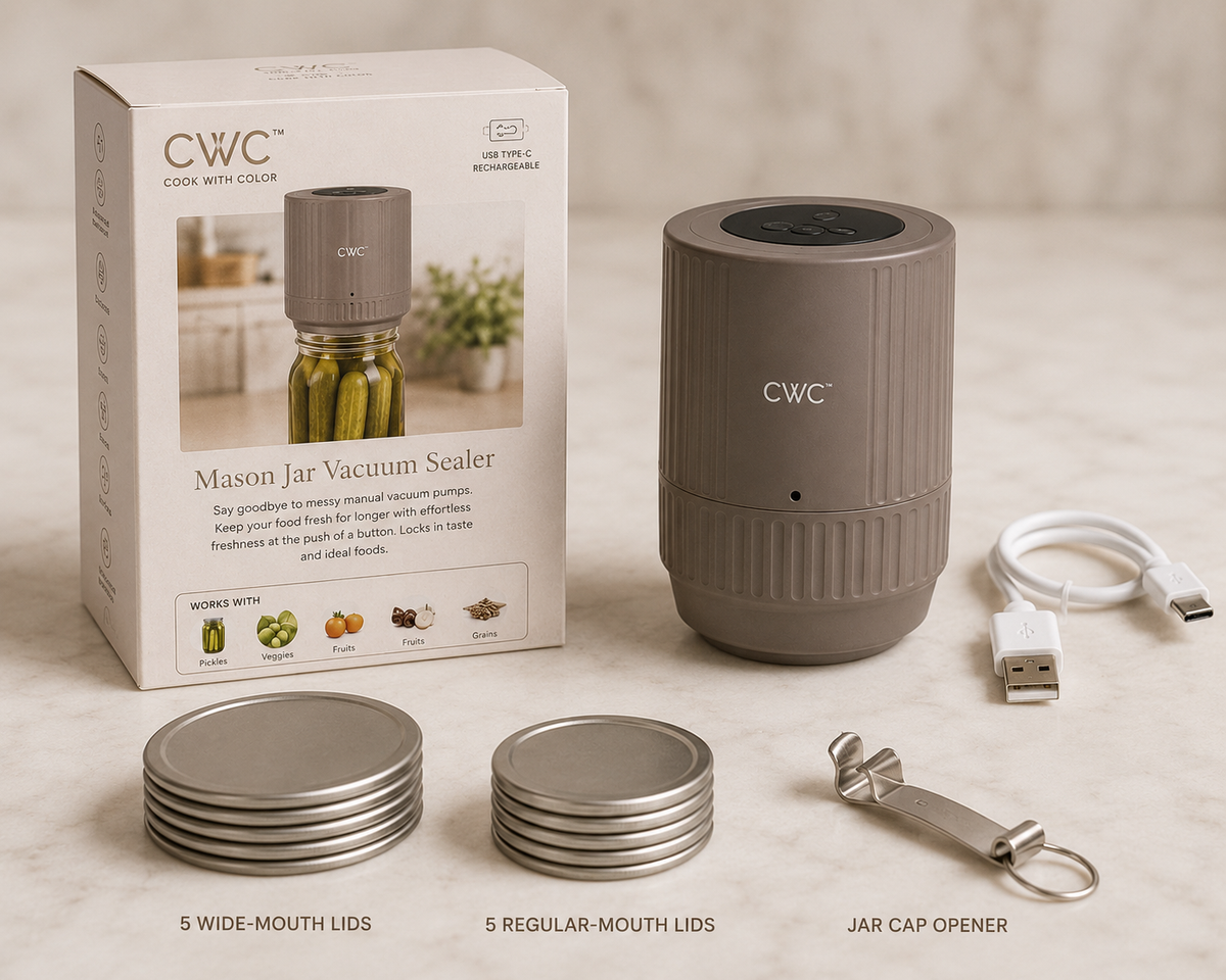 CWC Mason Jar Vacuum Sealer Kit – USB Rechargeable