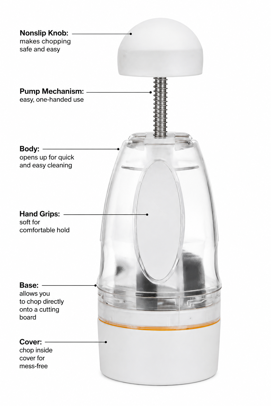 Farberware Manual Food Chopper – Stainless Steel Vegetable Chopper for Garlic, Herbs, Nuts & Vegetables