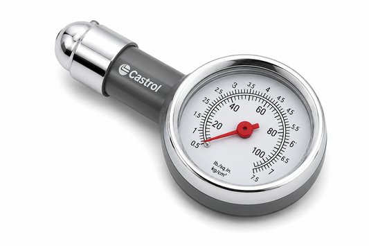 Castrol Analog Tire Pressure Gauge – High Precision 100 PSI