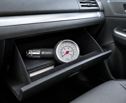 Castrol Analog Tire Pressure Gauge – High Precision 100 PSI