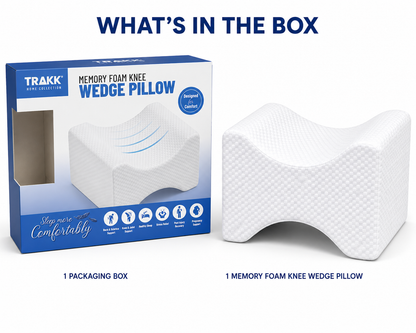 TRAKK Memory Foam Knee Wedge Pillow – Leg Support for Side Sleepers